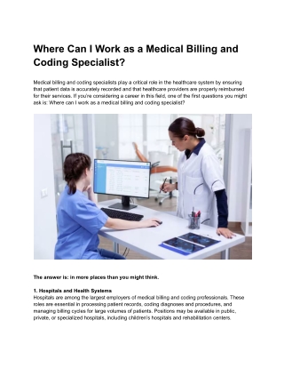 What Industries Need Medical Billing and Coding Professionals?