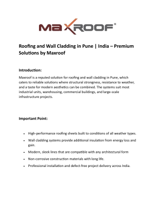 Roofing and Wall Cladding in Pune (1)