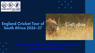 How to Join the England Cricket Tour of South Africa 2026–27