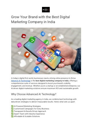 Grow Your Brand - Best Digital Marketing Company in India