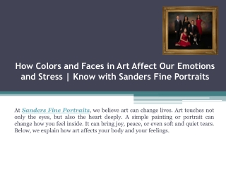 How Colors and Faces in Art Affect Our Emotions and Stress