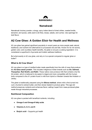 A2 Cow Ghee