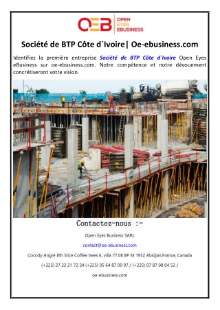 Société de BTP Côte d´Ivoire| Oe-ebusiness.com