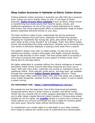 Shop Indian Groceries in Adelaide at Ethnic Indian Grocer