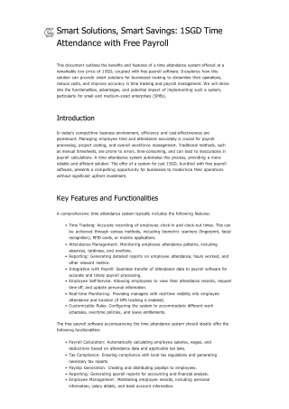 Smart Solutions, Smart Savings_ 1 SGD Time Attendance with Free Payroll