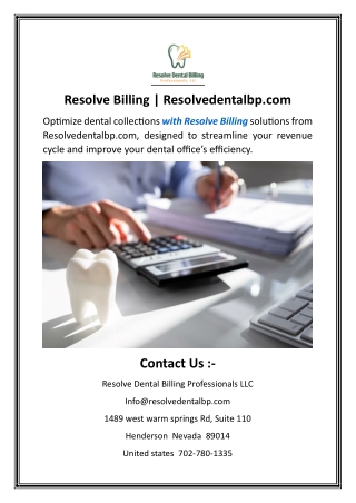 Resolve Billing | Resolvedentalbp.com