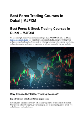 Best Forex Trading Courses in Dubai _ MJFXM