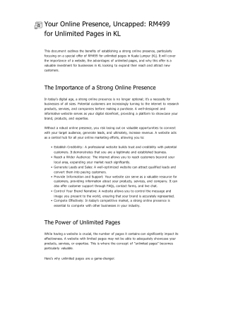 Your Online Presence, Uncapped_ RM499 for Unlimited Pages in KL