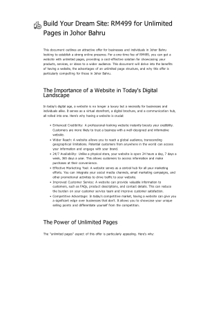 Build Your Dream Site_ RM499 for Unlimited Pages in Johor Bahru