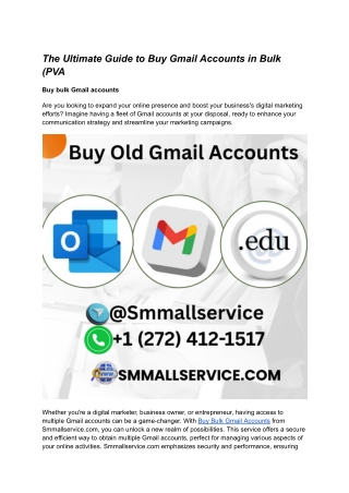 The Ultimate Guide to Buy Gmail Accounts in Bulk (PVA