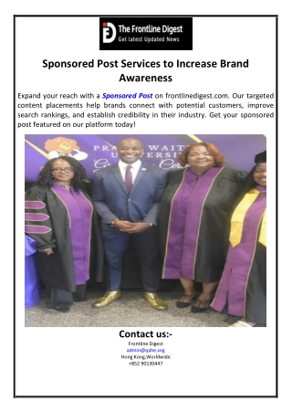 Sponsored Post Services to Increase Brand Awareness