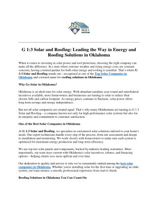 Top Solar Companies in Oklahoma