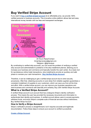 The Best place To  Buy Verified Stripe Account