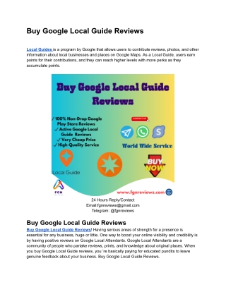 The Best place To  Buy Google Local Guide Reviews