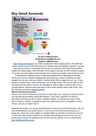 The Best place To  Buy Gmail Accounts