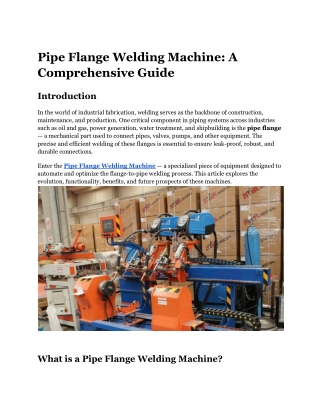 Pipe Flange Welding Machine
