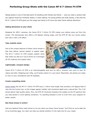 Perfecting Group Shots with the Canon RF-S 7-10mm F4 STM