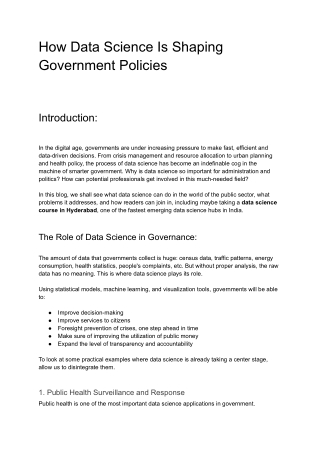 How Data Science Is Shaping Government Policies