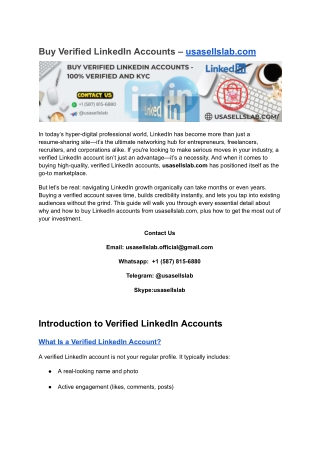 Buy Verified LinkedIn Accounts – usasellslab NOTUN