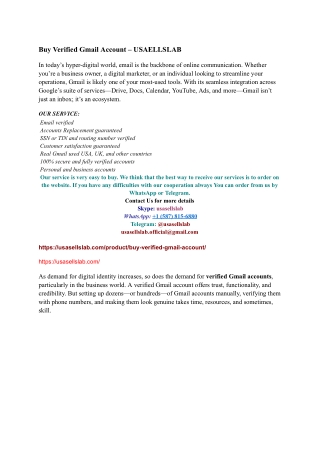 Buy Verified Gmail Account – USAELLSLAB