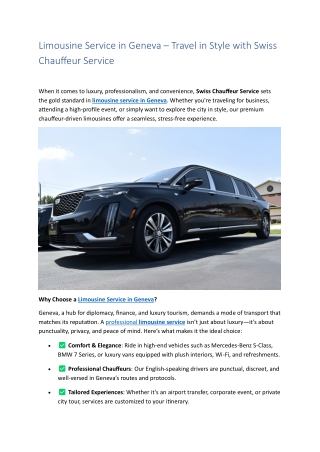 Limousine Service in Geneva