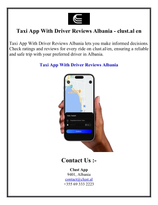 Taxi App With Driver Reviews Albania - clust.al en