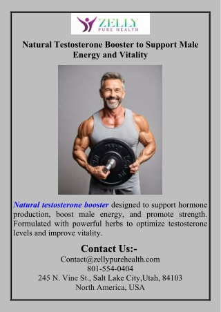 Natural Testosterone Booster to Support Male Energy and Vitality
