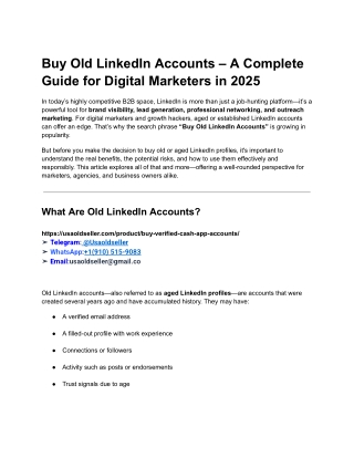 Buy Old LinkedIn Accounts – A Complete Guide for Digital Marketers in 2025