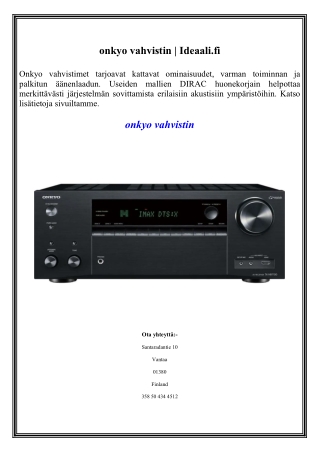 onkyo vahvistin Ideaali.fi