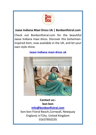Jaase Indiana Maxi Dress Uk  Bonbonfistral.com