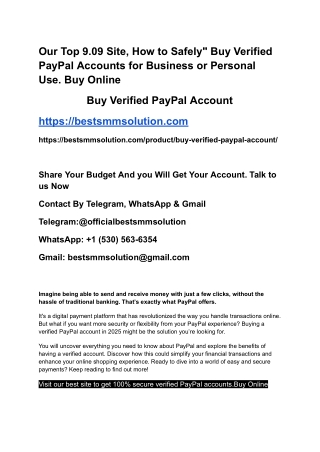 Our Top 9.09 Site, How to Safely_ Buy Verified PayPal Accounts for Business or Personal Use