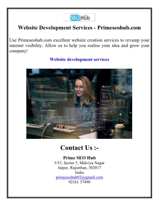 Website Development Services - Primeseohub.com