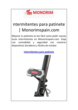intermitentes para patinete | Monorimspain.com