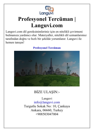 Profesyonel Tercüman Languvi.com