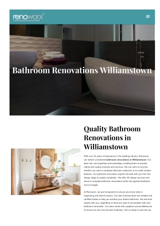 Bathroom Renovations Williamstown