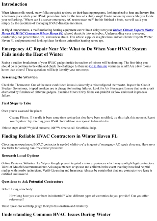 **Emergency AC Repair Near Me: What to Do When Your HVAC System Fails in the Hea