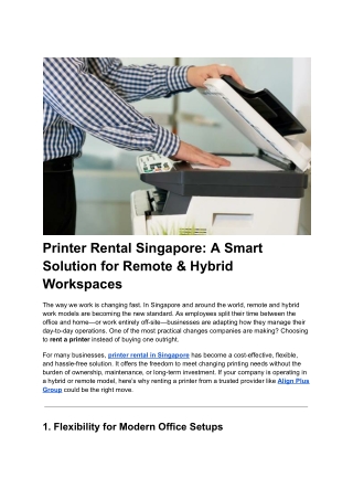 Printer Rental Singapore_ A Smart Solution for Remote & Hybrid Workspaces