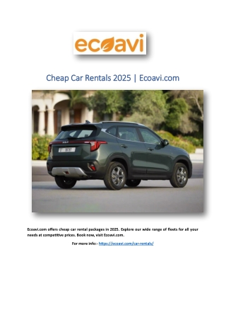 Cheap Car Rentals 2025 | Ecoavi.com