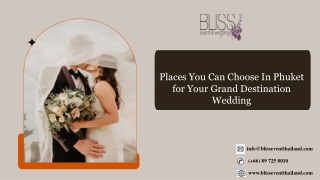 Places You Can Choose In Phuket for Your Grand Destination Wedding