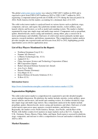 Solid Rocket Motors Market: Innovations and Technology Trends (2025–2032)