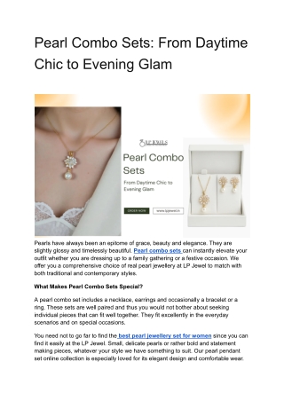 Pearl Combo Sets_ From Daytime Chic to Evening Glam