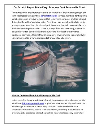 Car Scratch Repair Made Easy Paintless Dent Removal Is Great