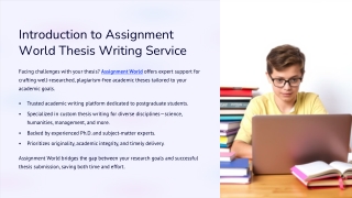 Introduction to Assignment World Thesis Writing Service