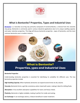 What is Bentonite? Properties, Types and Industrial Uses