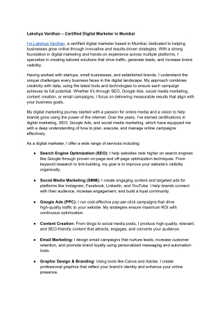 Certified Digital Marketer in Mumbai