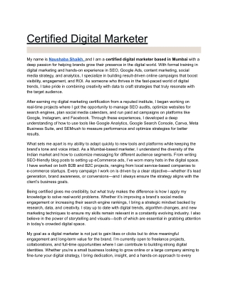 Certified Digital Marketer in Mumbai