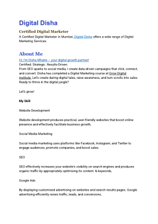 Digital Disha Certified Digital Marketer