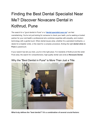 Finding the Best Dental Specialist Near Me