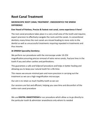 Root Canal Treatment
