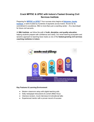 Crack MPPSC & UPSC with Satyamev Jayate Institute